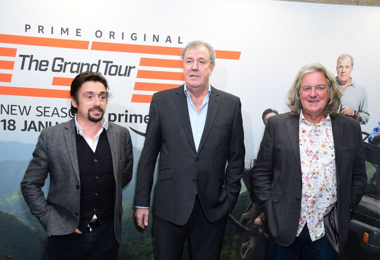 Richard Hammond, Jeremy Clarkson ja James May Londonis «The Grand Touri» kolmanda hooaja esilinastusel.