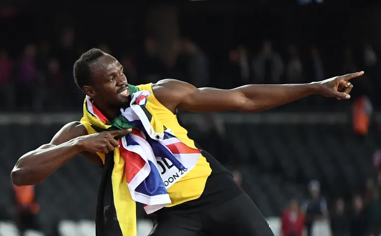 Usain Bolt haaras kaissu ka Suurbritannia lipu