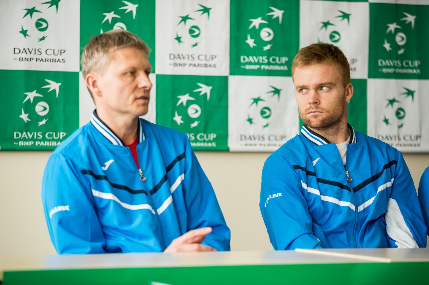 Davis Cup Eesti meeskonna kapten Ekke Tiidemann ja esireket Jürgen Zopp