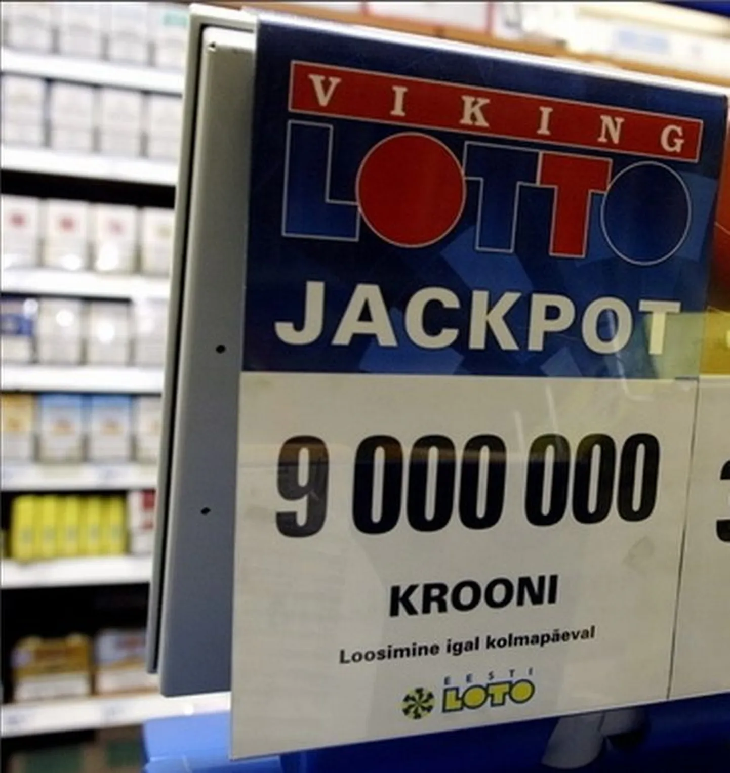 Viking Lotto reklaamstend.