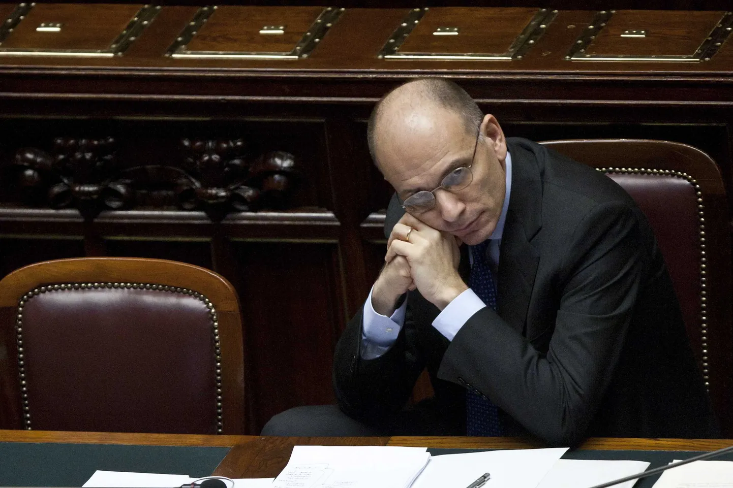 Itaalia peaminister Enrico Letta täna parlamendis.