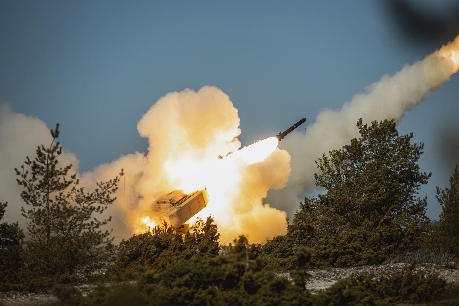 The HIMARS (abbreviation of High Mobility Artillery Rocket System).