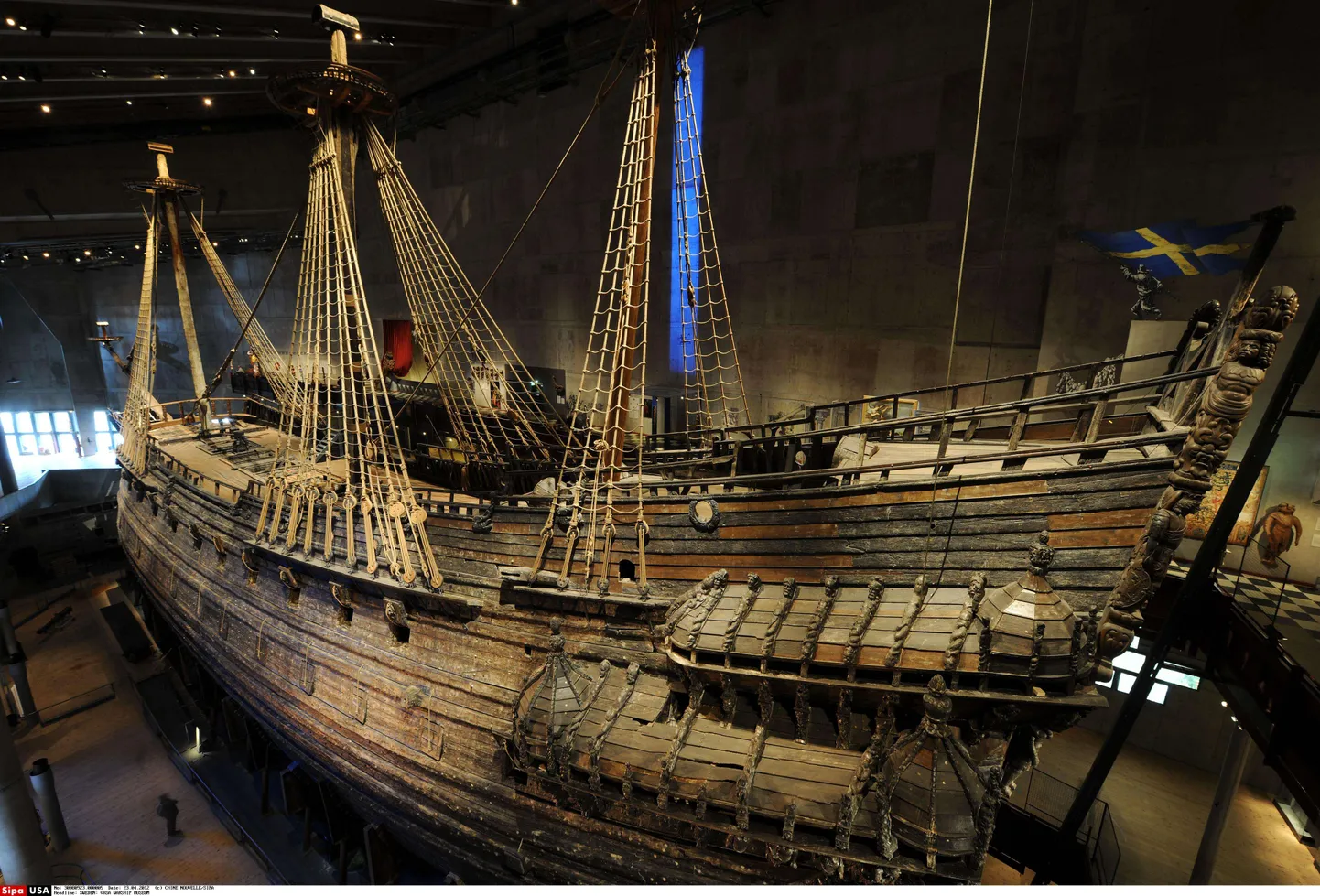 Rootsi 17. sajandi sõjalaev Vasa asub Vasa muuseumis pealinnas Stockholmis