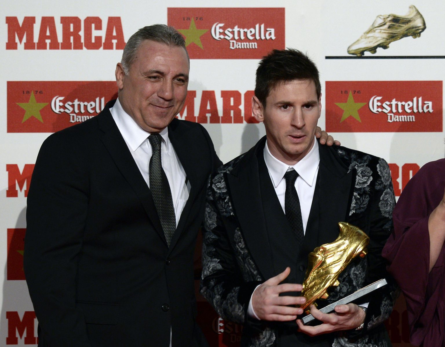 Hristo Stoichkov (vasakul) koos Lionel Messiga.