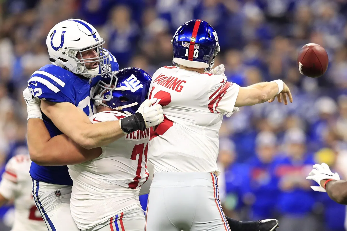 Margus Hunt murdmas maha kaht New York Giantsi mängumeest.