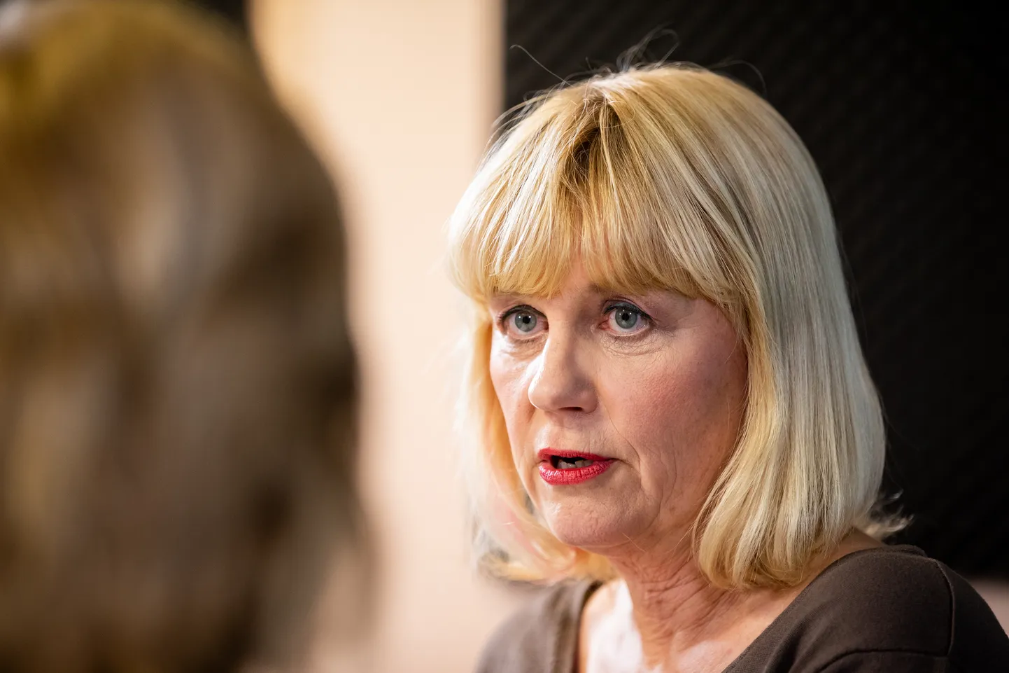18.03.2019. Tallinn.
naistearst Piret Veerus otsesaates Otse Postimehest. Saatejuht Vilja Kiisler.

Broadcast from Postimees, Piret Veerus. Interviewed by Vilja Kiisler.
FOTO: EERO VABAMÄGI/POSTIMEES