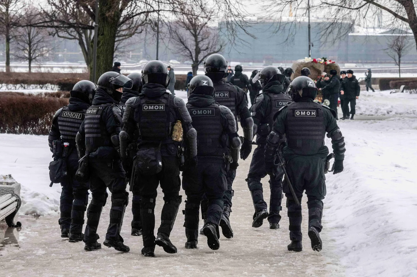 Moskva politsei Peterburis 17. veebruaril 2024. aastal pärast Venemaa opositsionääri Aleksei Navalnõi surma.