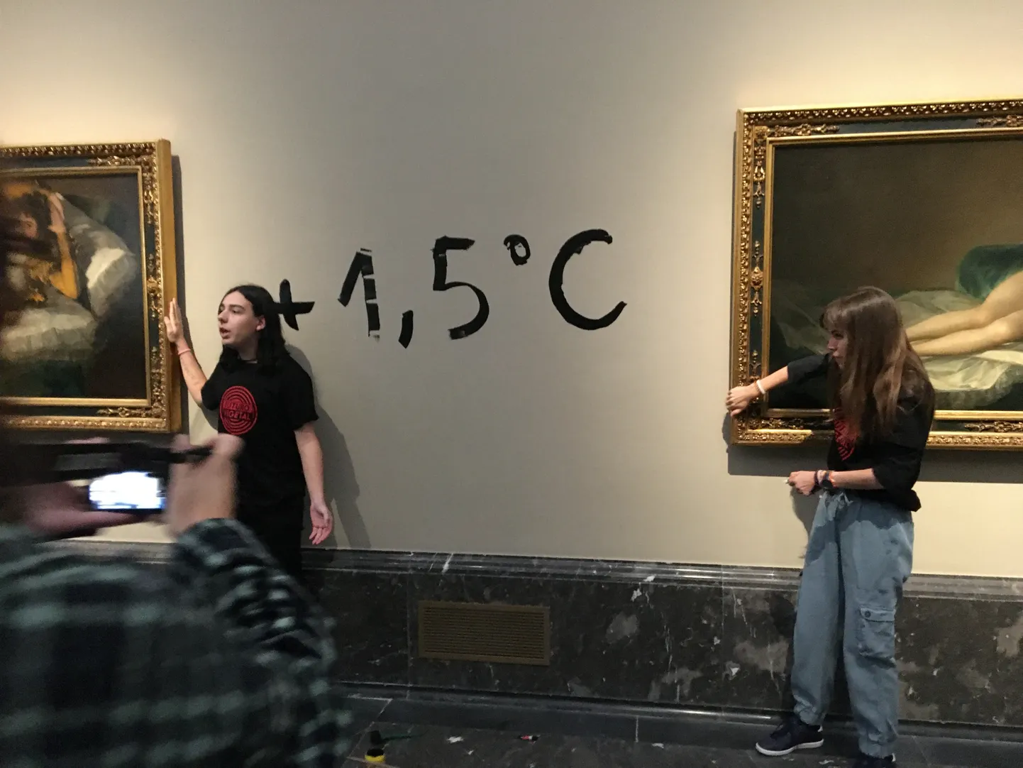 Kliimaaktivistid Madridis Prado muuseumis.