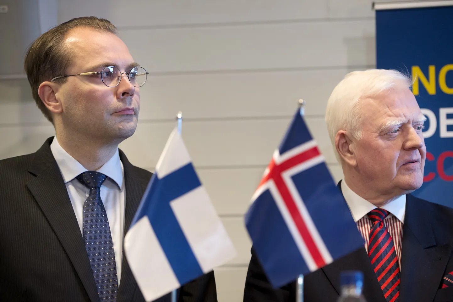 Soome kaitseminister Jussi Niinistö ja tema Islandi ametivend Arnor Sigurjonsson.