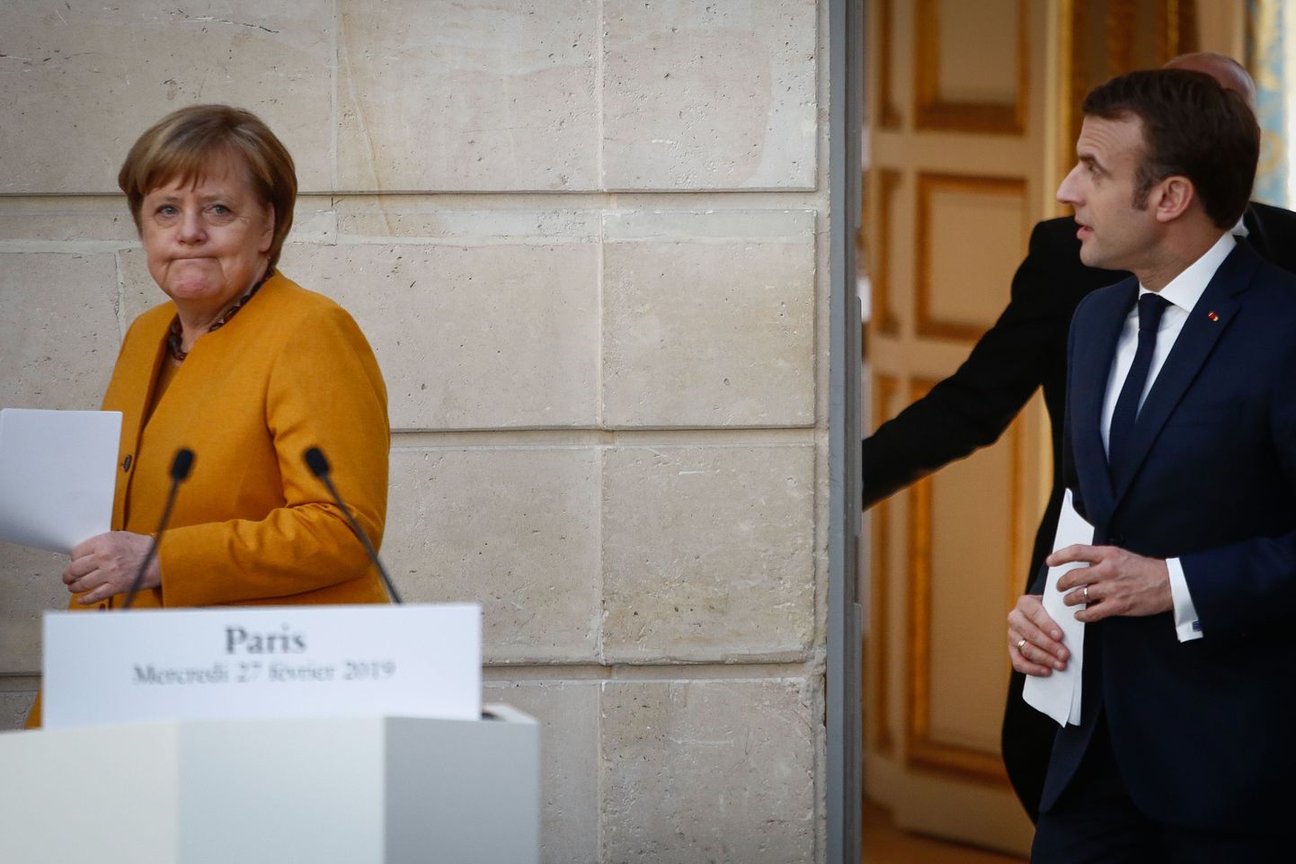 Prantsuse president Emmanuel Macron Saksa kantsleri Angela Merkeliga.