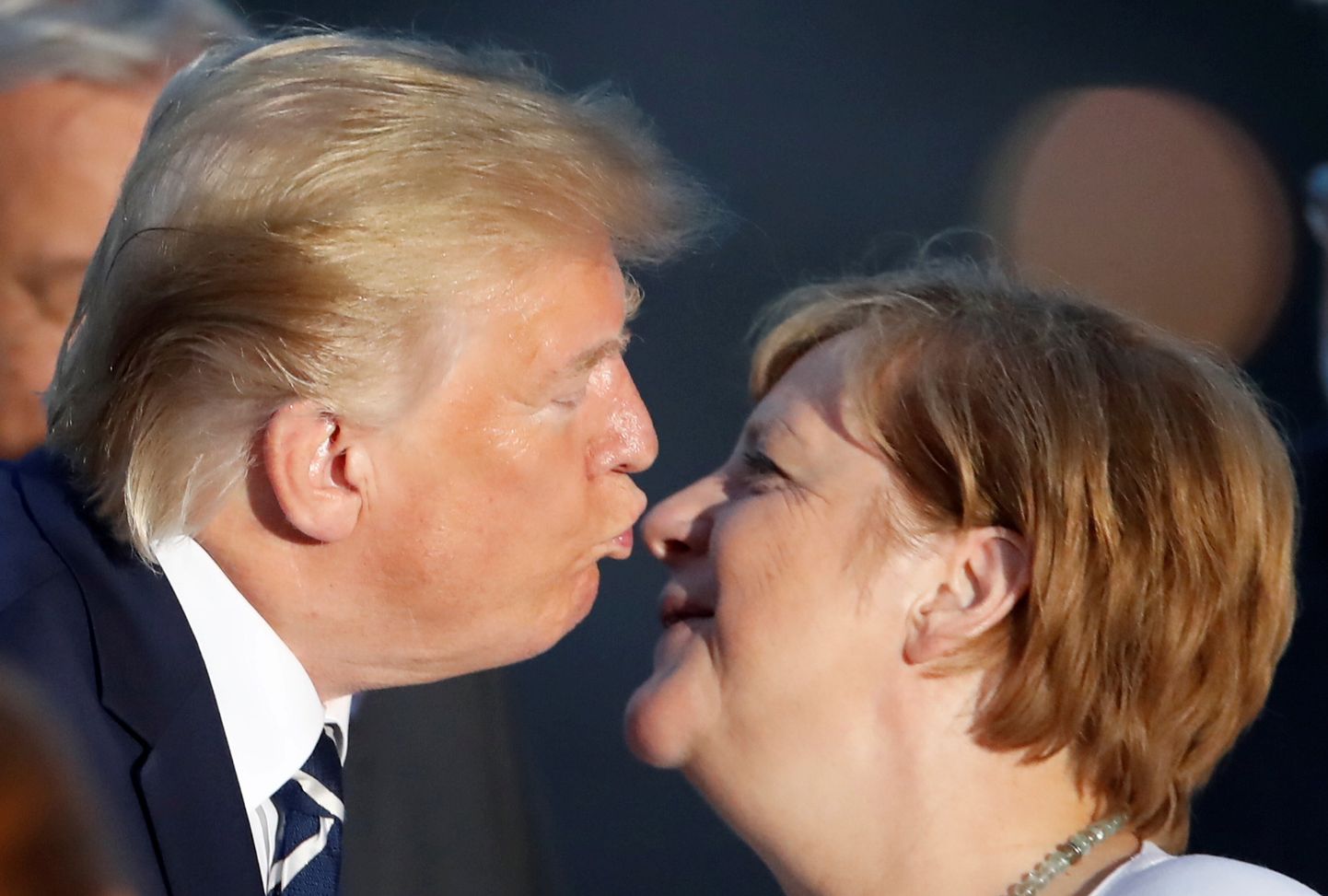 USA president Donald Trump ja Saksamaa kantsler Angela Merkel augustis Prantsusmaal Biarritzis G7 tippkohtumise perepilti tegemas.