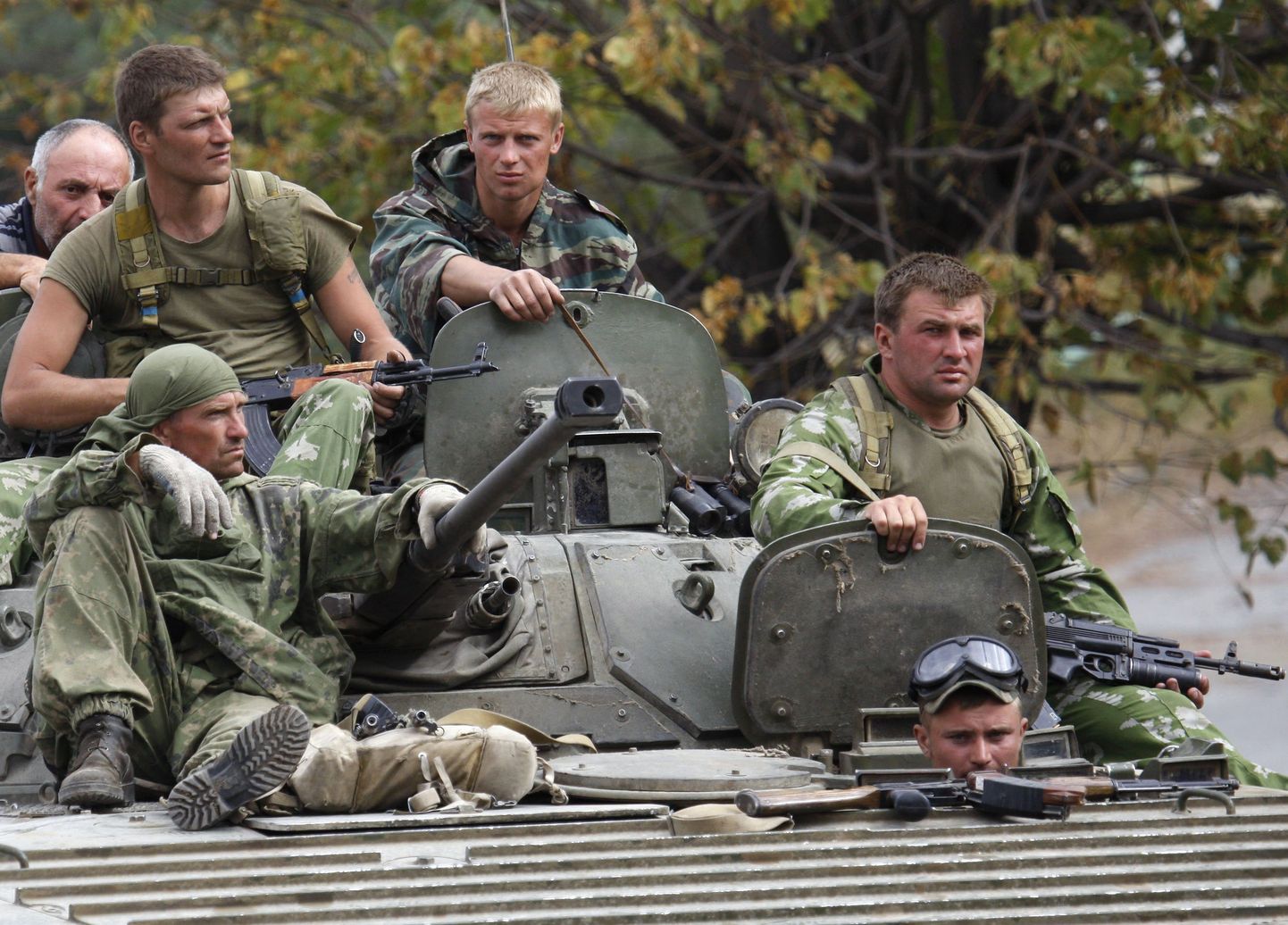 Российские солдаты в Южной Осетии.