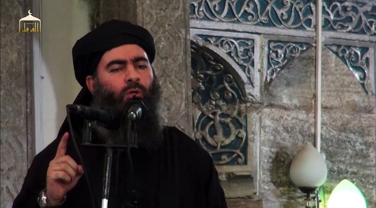 Kaader Islamiriigi 2014. aasta propagandavideost, millel on selle äärmusrühmituse liider Abu Bakr al-Baghdadi
