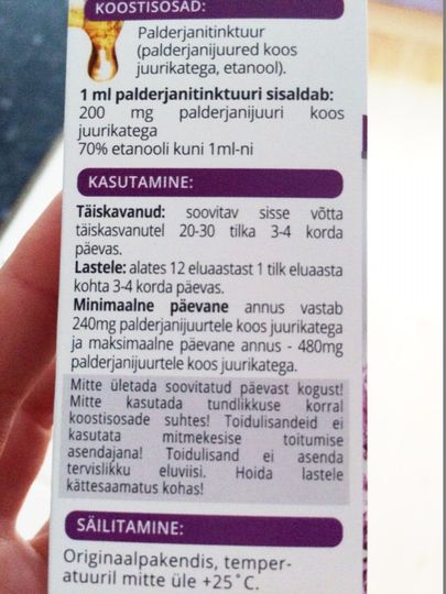 Eesti keeles soovitatakse võtta 20-30 tilka. 