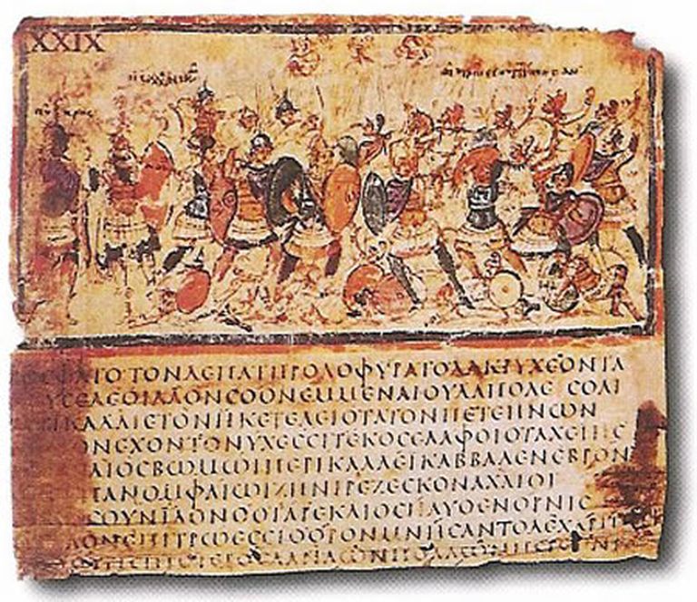 Homēra eposa "Īliada" manuskripta fragments