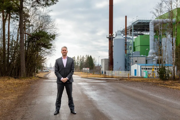 Power2X project director Peter Daemen in Pärnu on Niidu Street near the potential location of a green energy center.