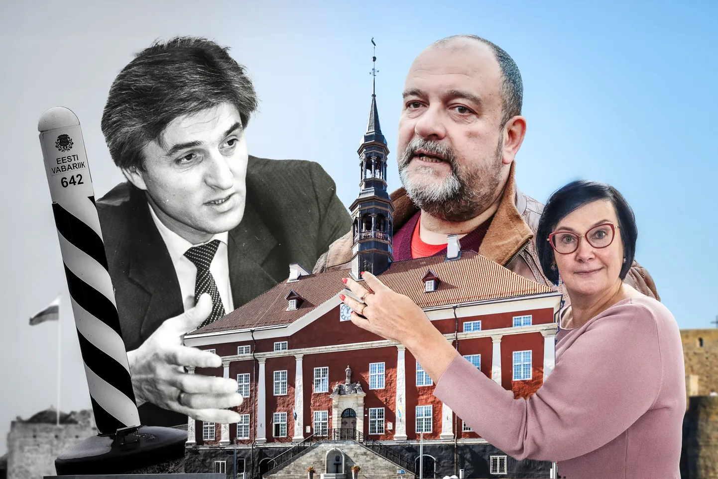 The Narva city leaders over the years. Vladimir Tšuikin, Mihhail Stalnuhhin, and Katri Raik. Illustration: Postimees