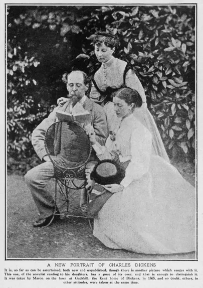 Charles Dickens (1812-1870) oma tütarde Kate'i ja Maryga.