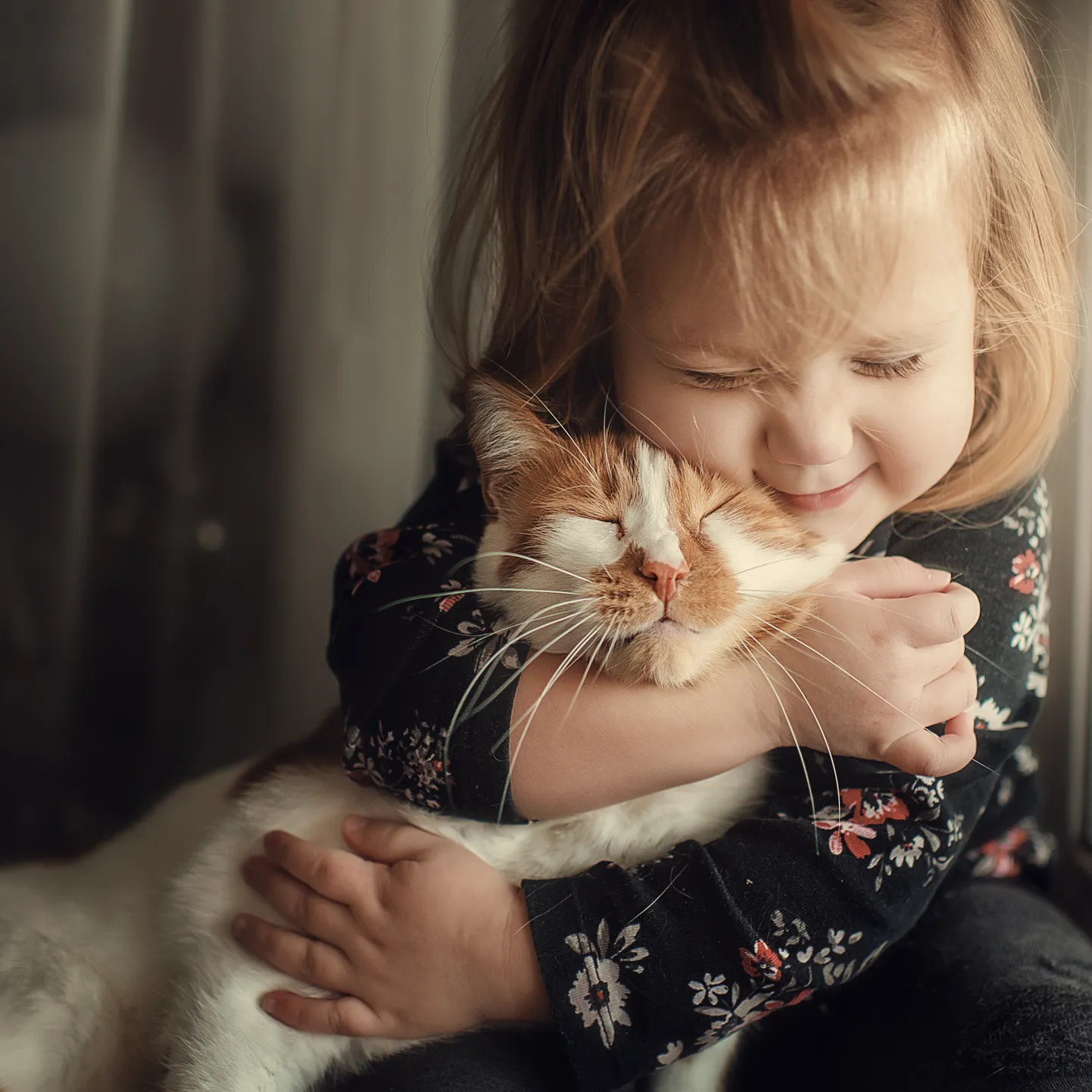 Девочка с кошкой. Иллюстративное фото