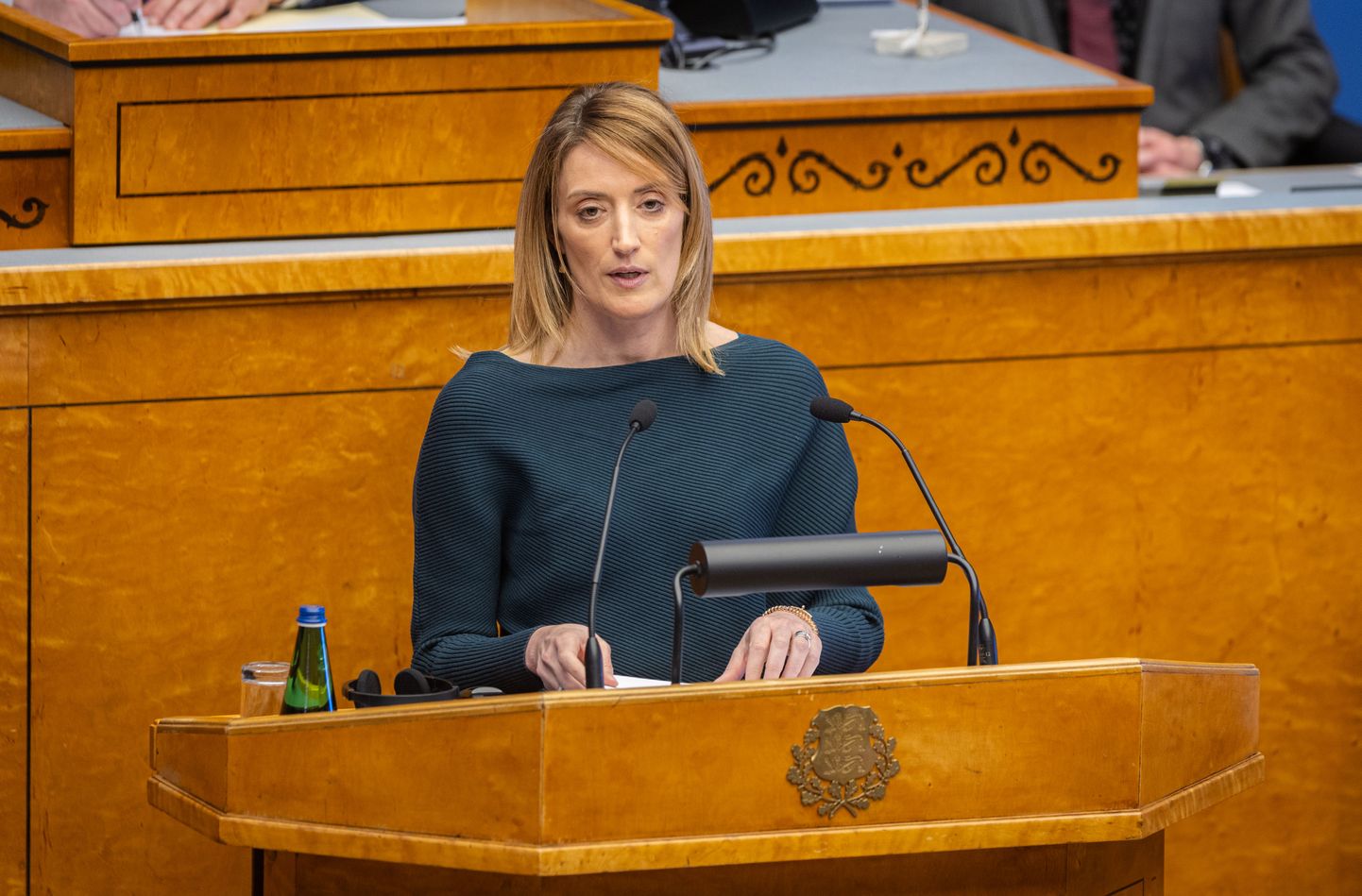 Roberta Metsola in Estonian parliament.