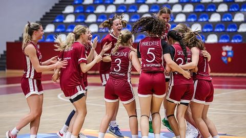 VIDEO ⟩ Latvijas U-16 izlases basketbolistes iekļūst Eiropas čempionāta pusfinālā