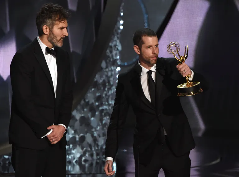 Stsenaristid ja produtsendid David Benioff (vasakul) ja D.B. Weiss