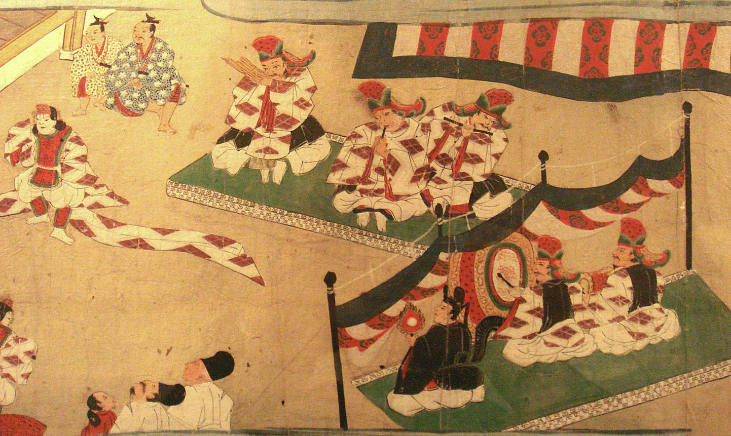 Muromachi ajastu muusikud ja tantsija (1538 Jaapanis). Pilt on illustratiivne.