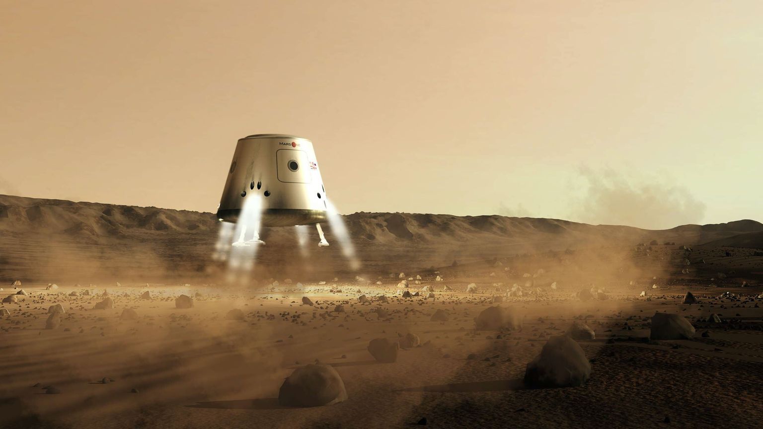 Kunstniku nägemus esimeste kolonistide jõudmisest Marsile
