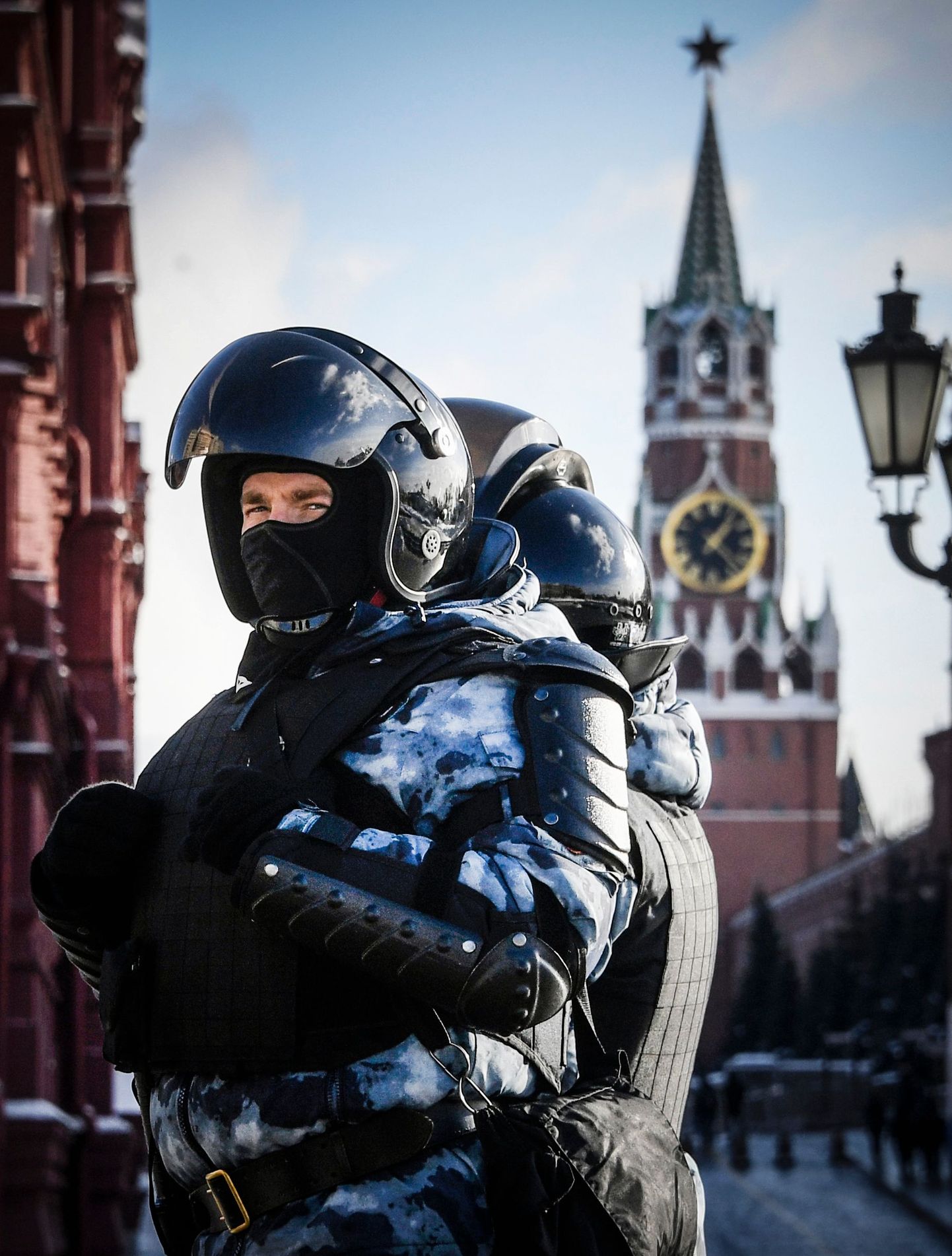 Vene politsei Moskva kesklinnas 7. veebruar 2021.