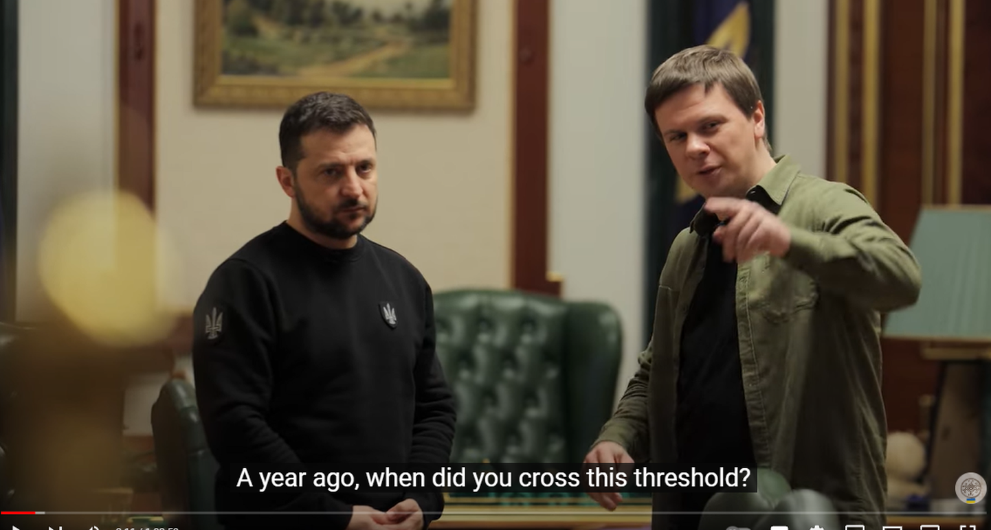 Ukraina president Volodõmõr Zelenskõi andis intervjuu ja näitas dokumentaalfilmi tegijale, kus ta on aasta aega elanud
