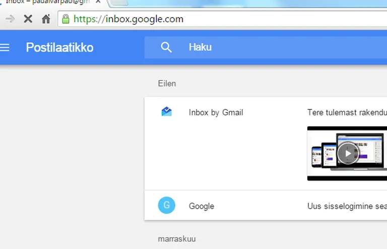 Inboxi sisemuses on keskkond lausa kolmekeelne