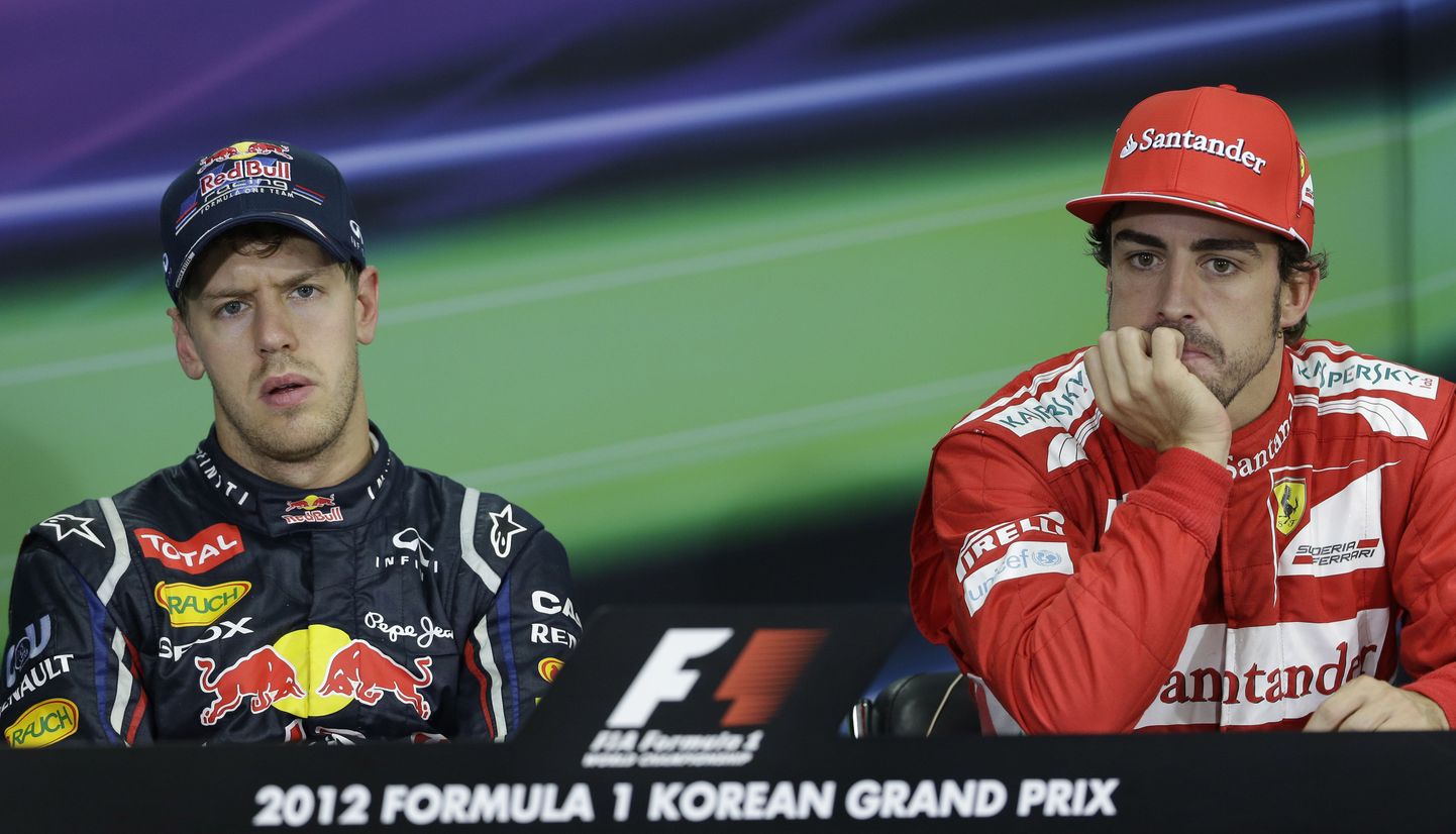 Ferrari presidendi Luca di Montezemolo sõnul ei saa Fernando Alonsost (paremal) ja Sebastian Vettelist tiimikaaslased.