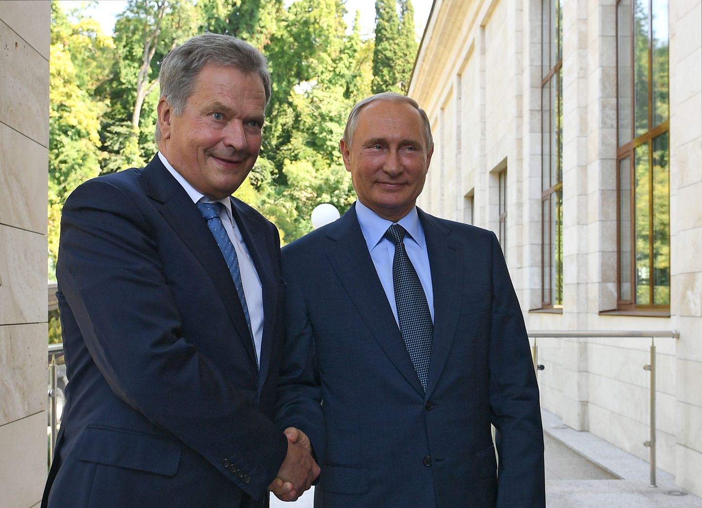 Soome president Sauli Niinistö (vasakul) ja Venemaa president Vladimir Putin (paremal) 2018. aastal.