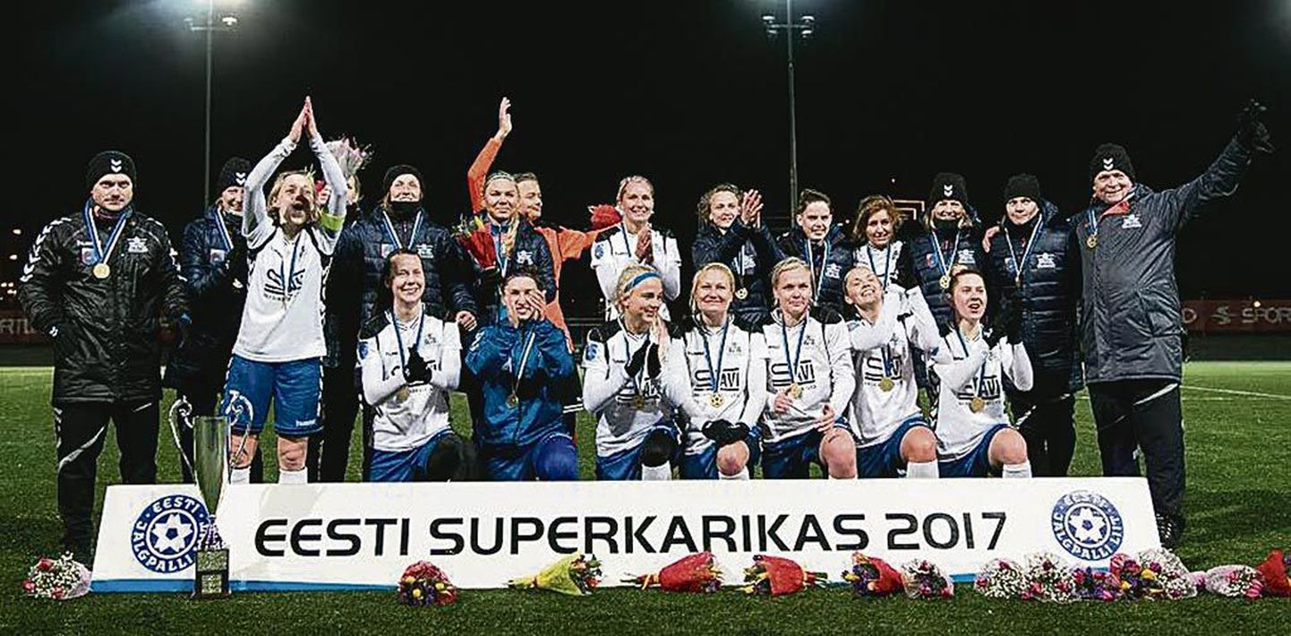 Pärnu Jalgpalliklubi naiskond võis üleeile Tallinnas juubeldada pärast järjekordset karikavõitu.