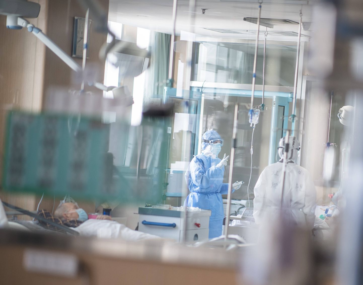 Koroonaviiruse patsientide tarvis rajatud Wuhani ajutises haiglas.