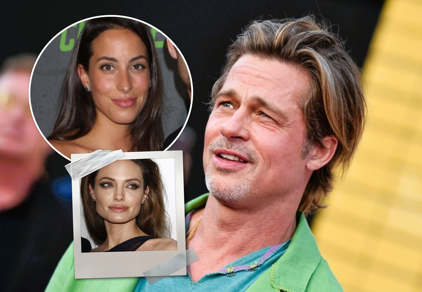 Brad Pitt, Ines de Ramon (üleval) ja Angelina Jolie (all)/Naine kollaaž