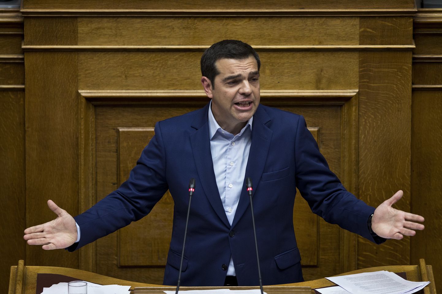 Aleksis Tsipras parlamendis.