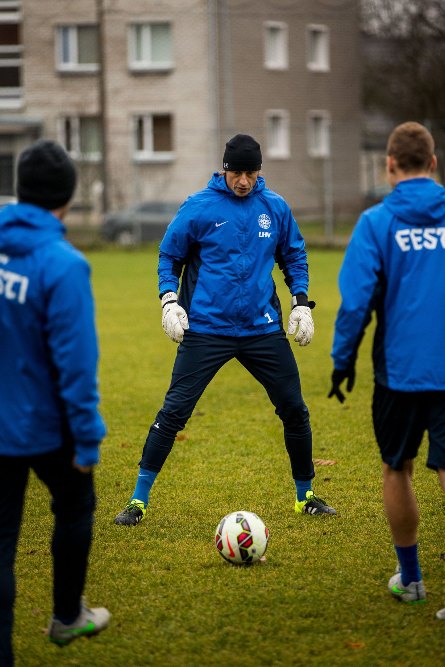 Сергей Парейко на тренировке сборной Эстонии.