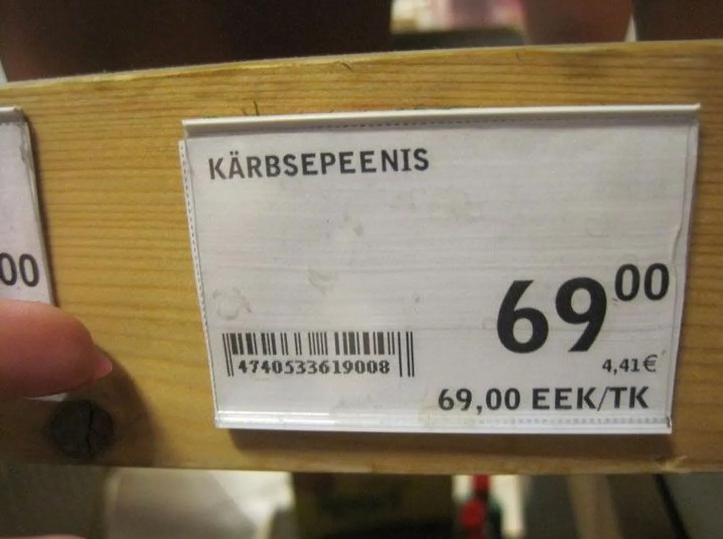 Hinnasildi apsakas.