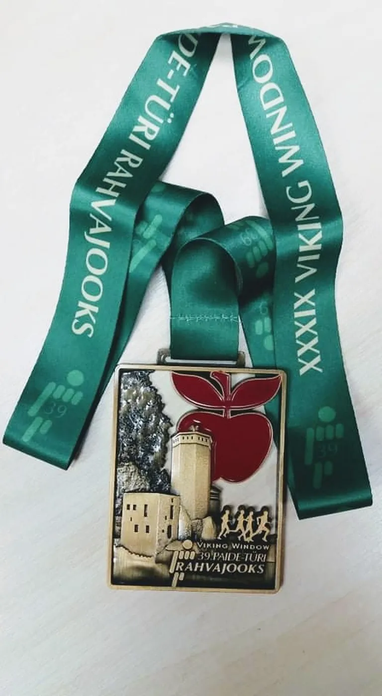 Paide-Türi rahvajooksu 2021. aasta medal.