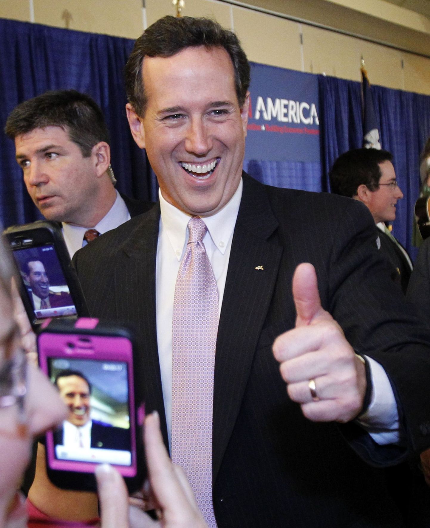 Rick Santorum eile enne hääletusi peetud valimisüritusel.