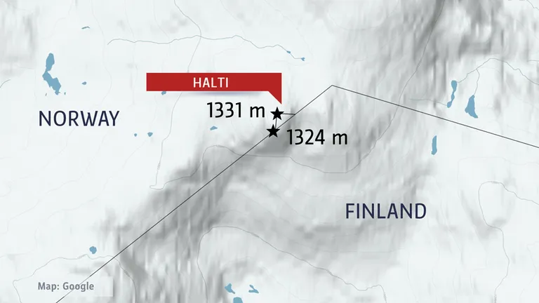 Halti asukoht Soome ja Norra piiril. Foto: