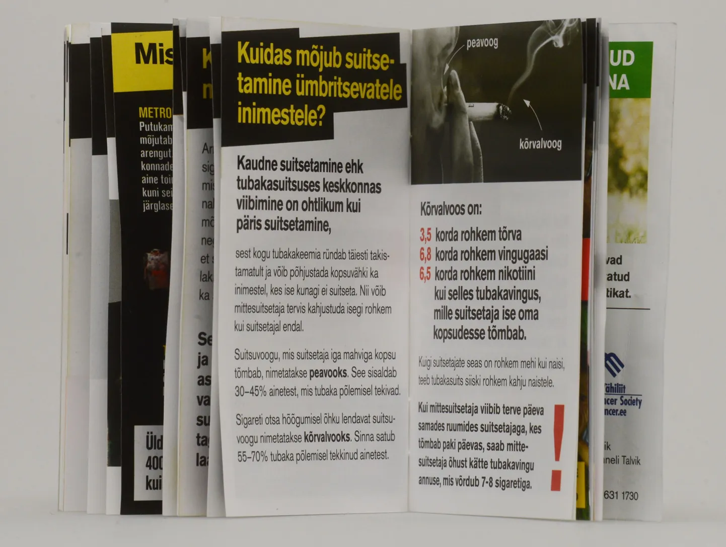 Suitsetamise kahjulikkusest rääkiv teatmik.