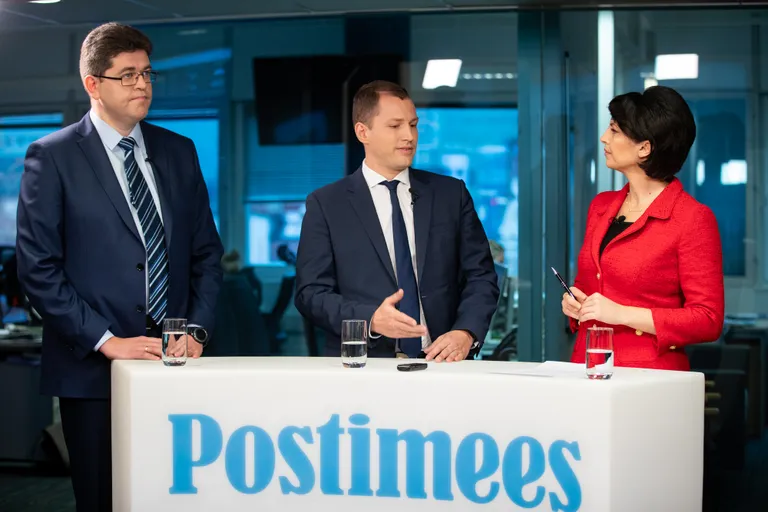 Студия Postimees: русские школы в рейтинге PISA – побочный эффект от погружения?/ Одежда ведущей: Luisa Spagnoli Estonia