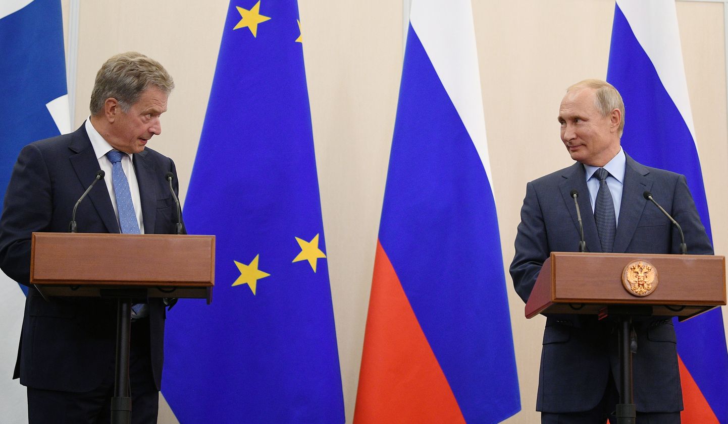 Soome president Sauli Niinistö (vasakul) ja Venemaa president Vladimir Putin (paremal) 2018. aastal.