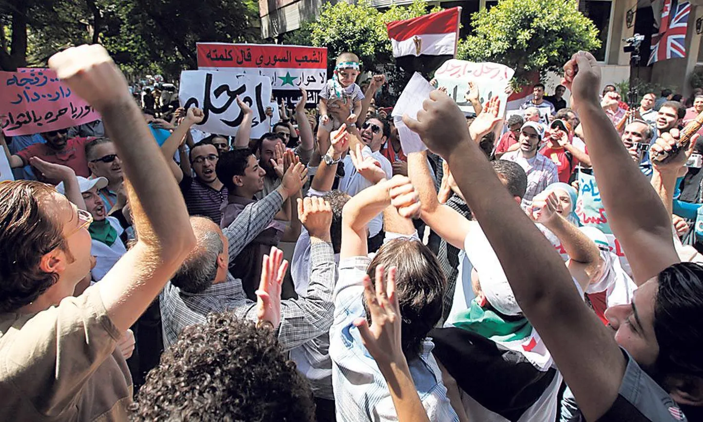Meeleavaldajad nõuavad Kairos Süüria presidendi Bashar al-Assadi ametist lahkumist.