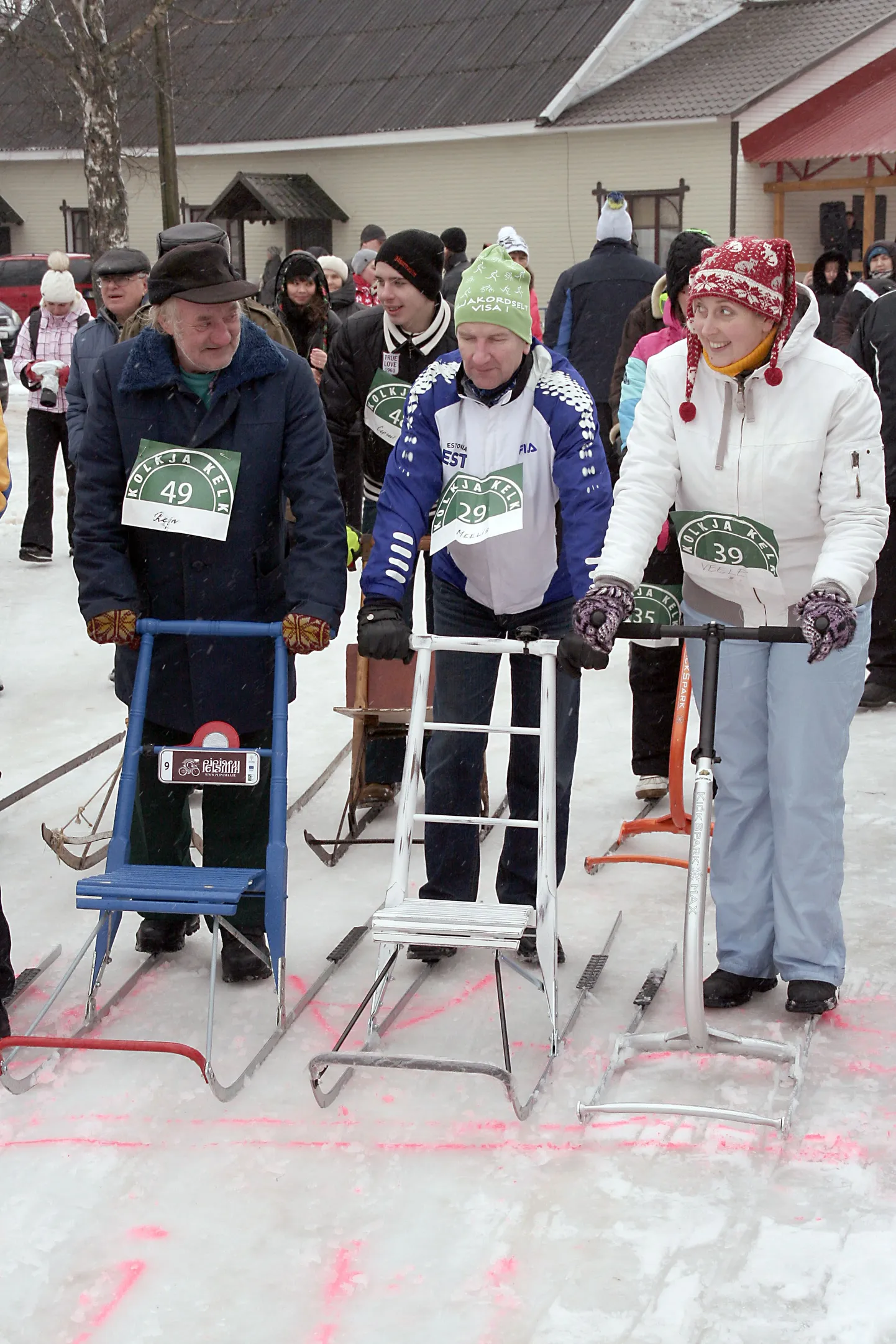 Tõukekelguvõistlus Kolkja kelk 2015. Põhisõidu start.
