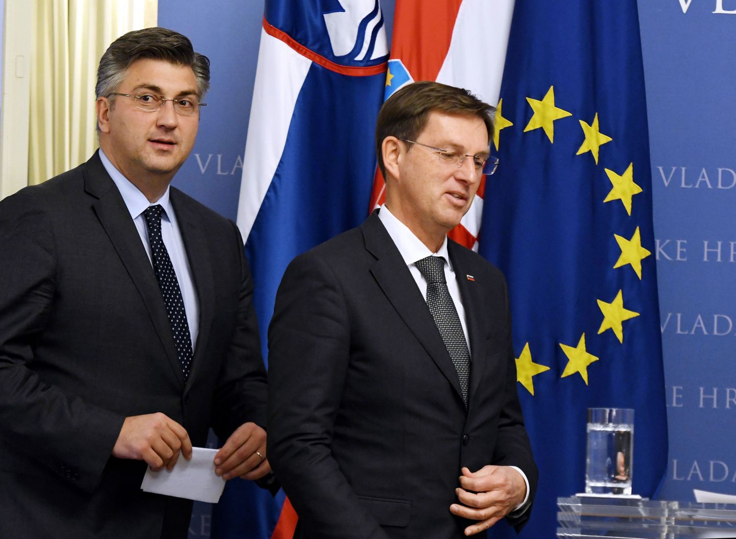 Horvaatia peaminister Andrej Plenković ja Sloveenia valitsusjuht Miro Cerar.