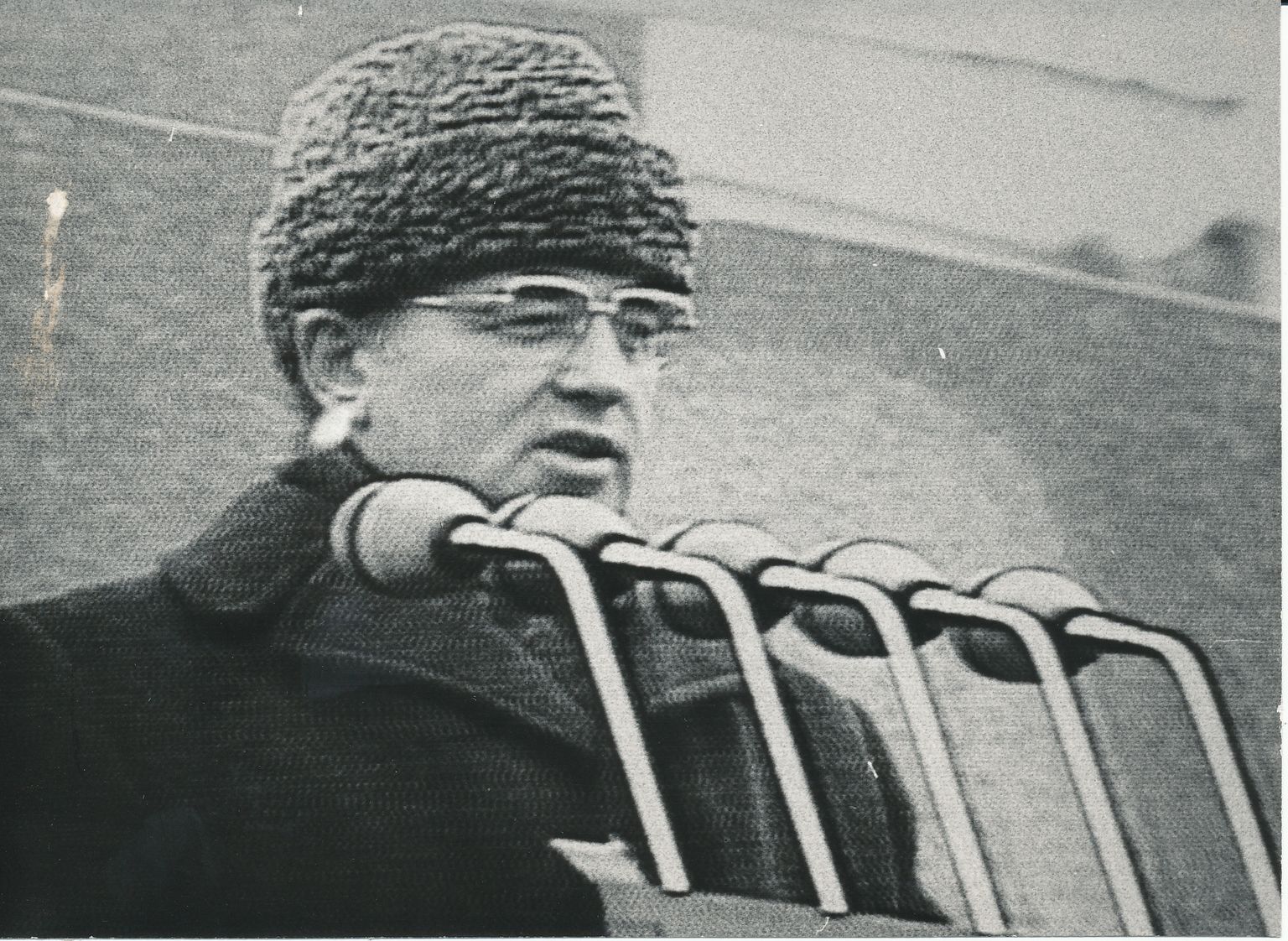 14.03.1985. Mihhail Gorbatšov Punasel väljakul kõnet pidamas.