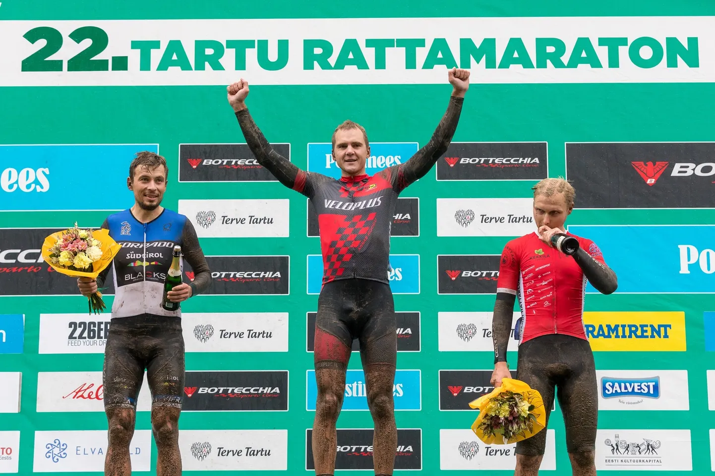 Taertu Rattamaratoni esikolmik 2019.  Vasakult Peeter Pruus, Gert Jõeäär,  Josten Vaidem.